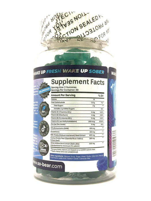 SOBEAR HANGOVER GUMMIES BOTTLE (60 gummies) - 1 bottle