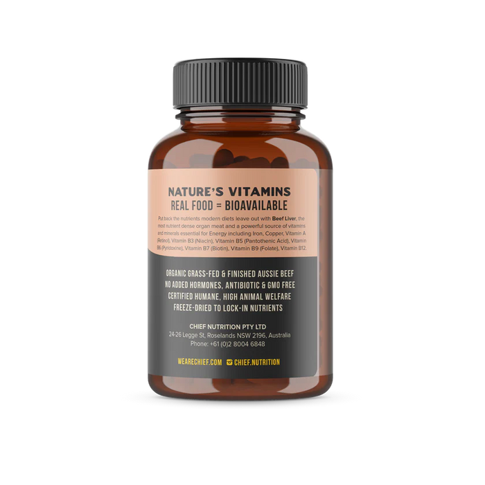 CHIEF ORGANIC BEEF LIVER ENERGY BOOST CAPSULES