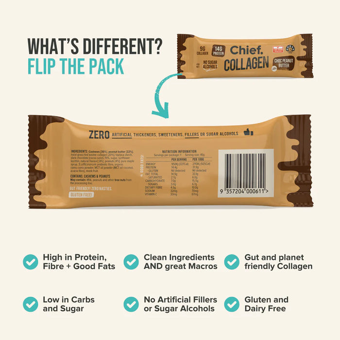 CHIEF COLLAGEN PROTEIN BAR (Box of 12)
