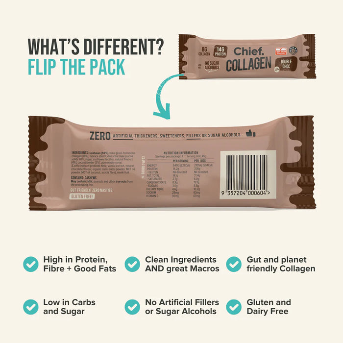 CHIEF COLLAGEN PROTEIN BAR (Box of 12)