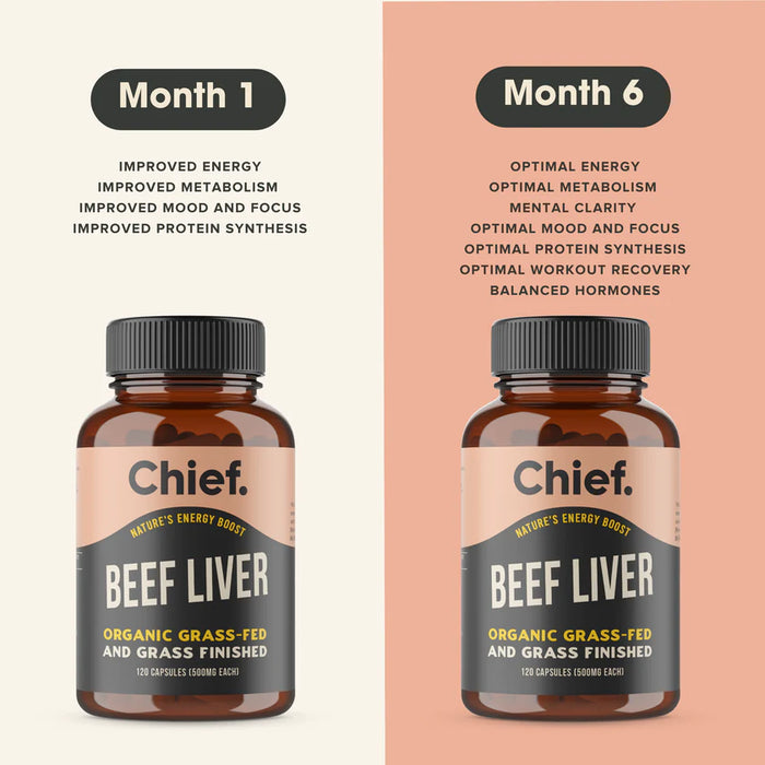 CHIEF ORGANIC BEEF LIVER ENERGY BOOST CAPSULES