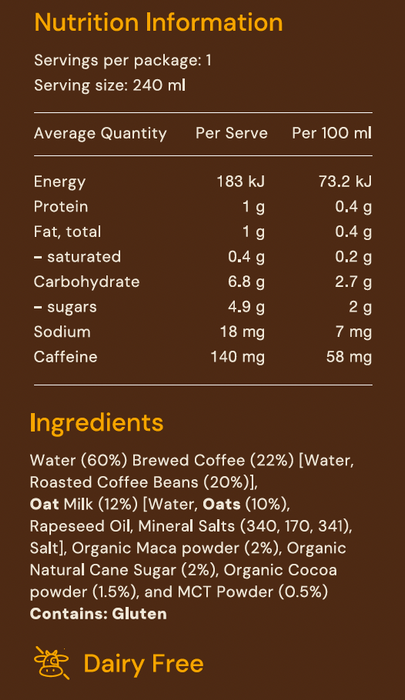 INNER BLOOM MACA MOCHA COLD BREW COFFEE - UPLIFT (min 12 units)