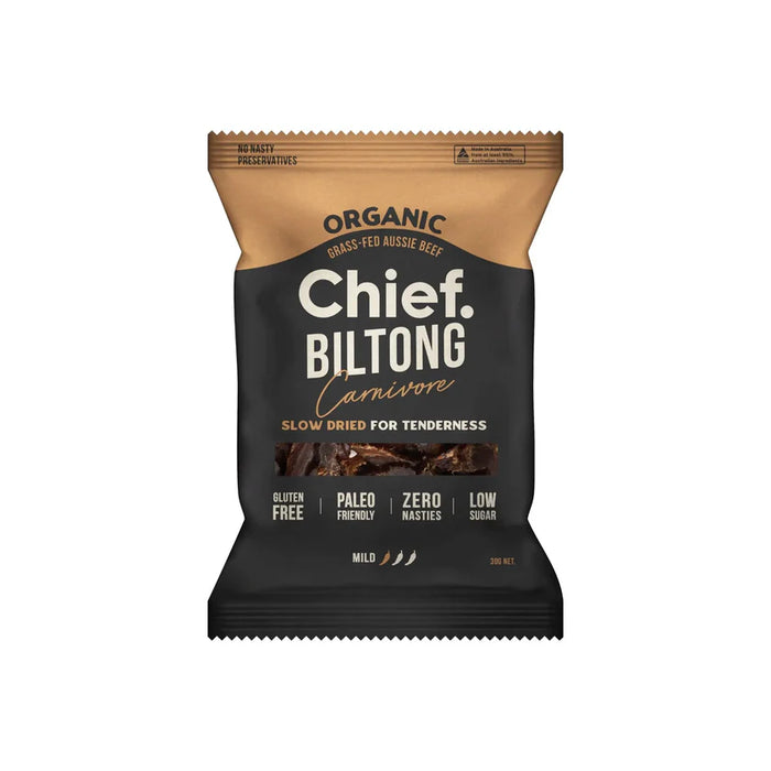 CHIEF ORGANIC GRASS-FED BILTONG 90 GR (Box of 6)