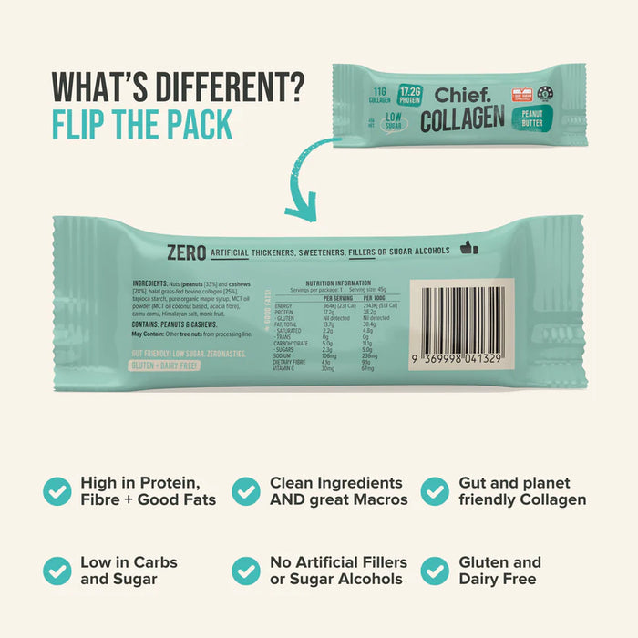 CHIEF COLLAGEN PROTEIN BAR (Box of 12)