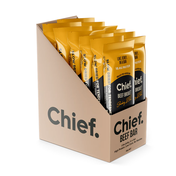 CHIEF ORGANIC GRASS-FED BEEF BAR (Box of 12)