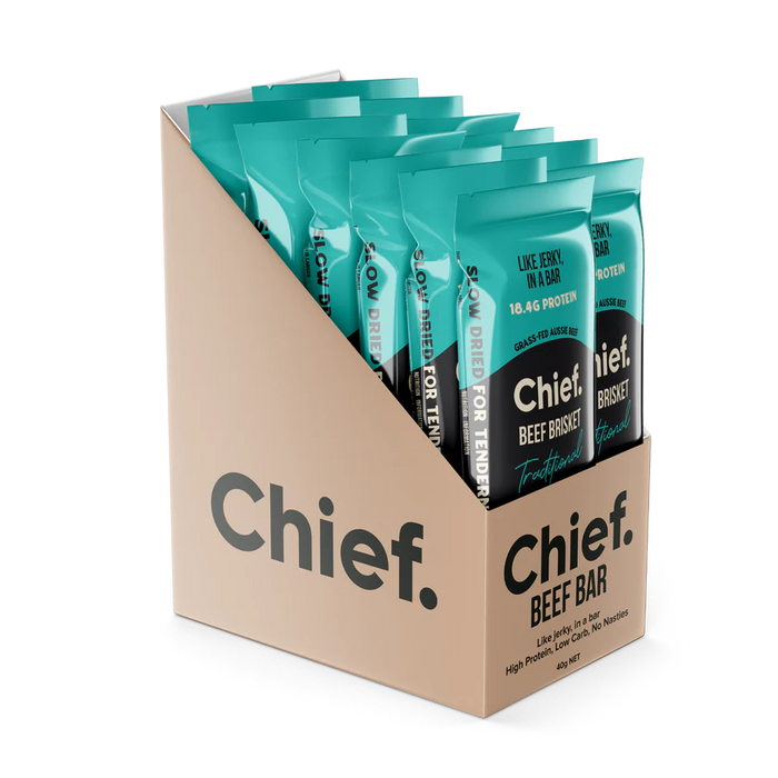 CHIEF ORGANIC GRASS-FED BEEF BAR (Box of 12)