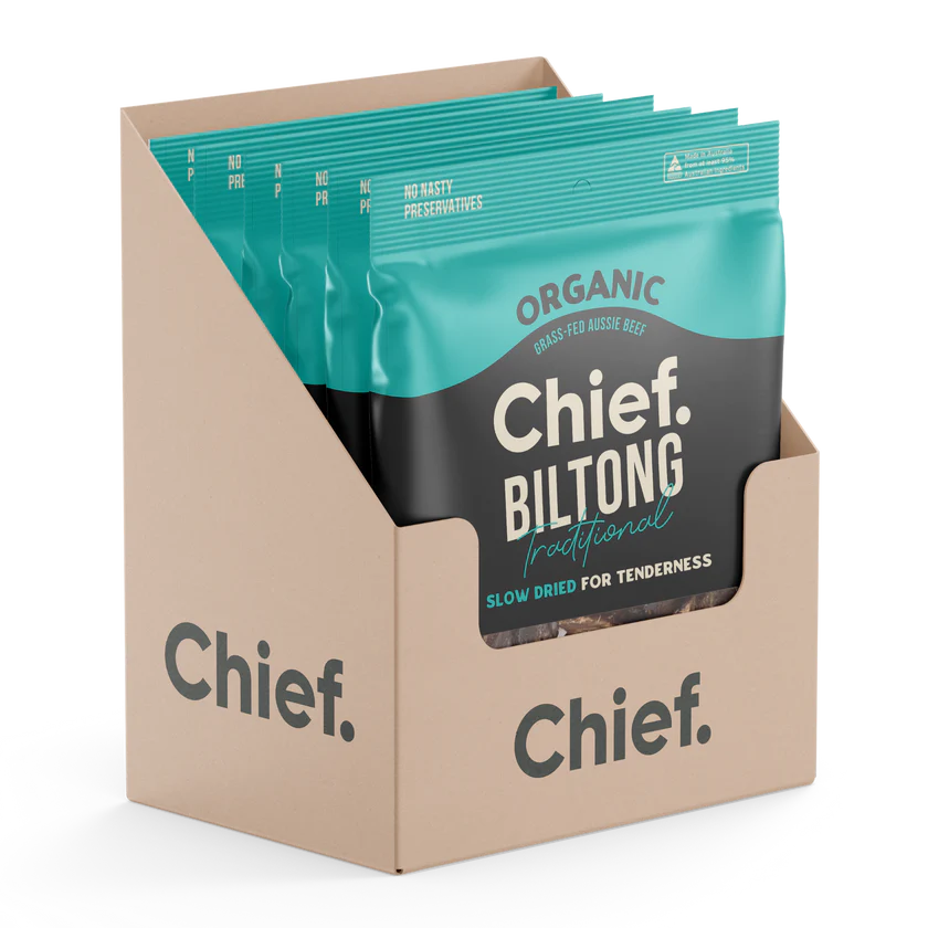 CHIEF ORGANIC GRASS-FED BILTONG 90 GR (Box of 6)