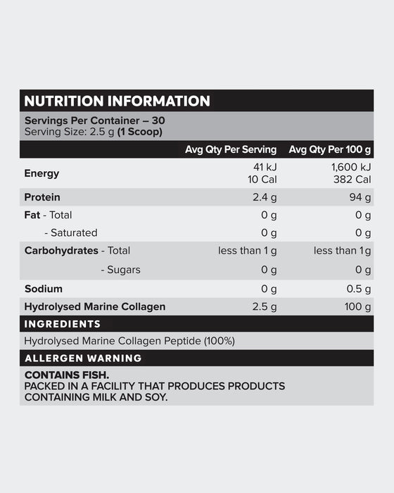 MUSCLE NATION 100% NATURAL MARINE COLLAGEN - UNFLAVOURED