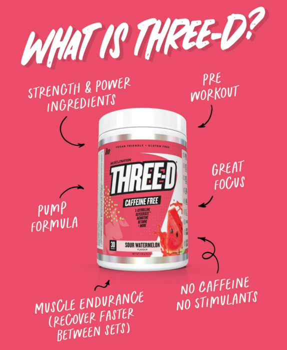 MUSCLE NATION THREE-D NON STIM PRE WORKOUT