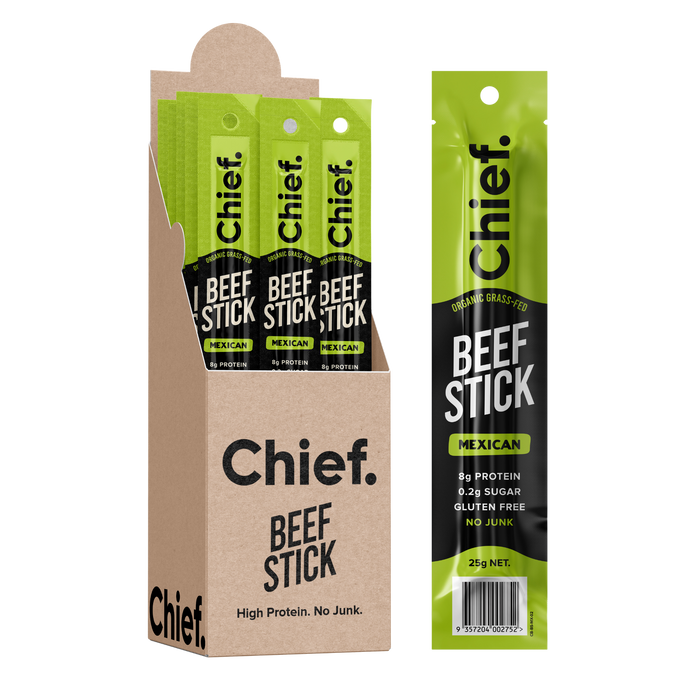 CHIEF ORGANIC BEEF STICKS (box of 12)