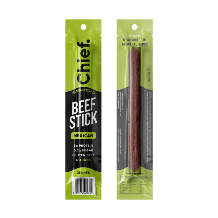 CHIEF ORGANIC BEEF STICKS (box of 12)