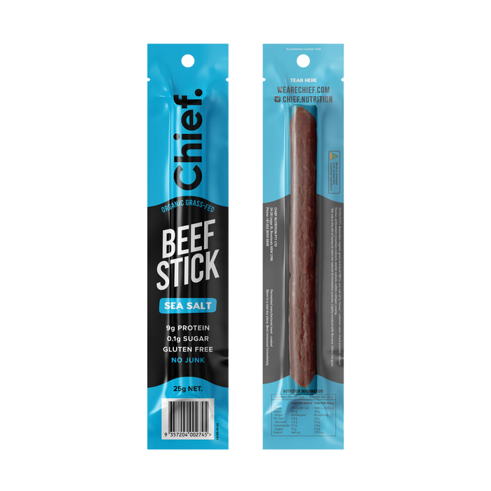 CHIEF ORGANIC BEEF STICKS (box of 12)
