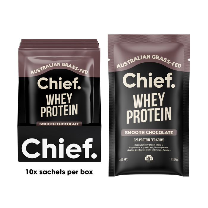 Chief Nutrition Grass-fed Whey Protein Powder (Box of 10)