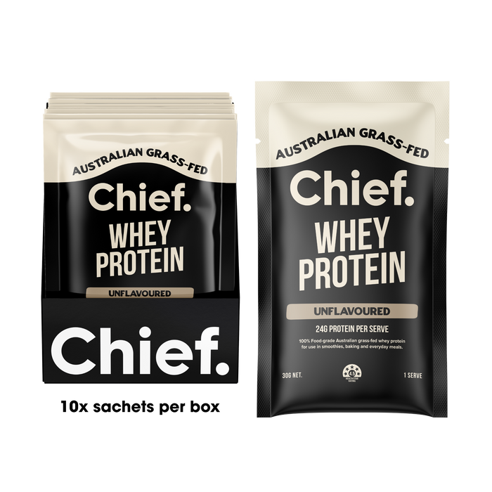 Chief Nutrition Grass-fed Whey Protein Powder (Box of 10)