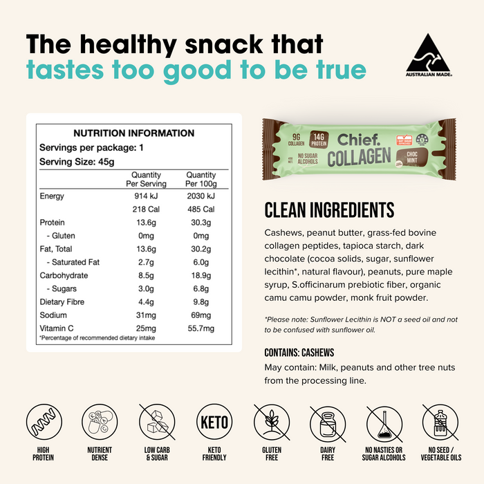 CHIEF COLLAGEN PROTEIN BAR (Box of 12)