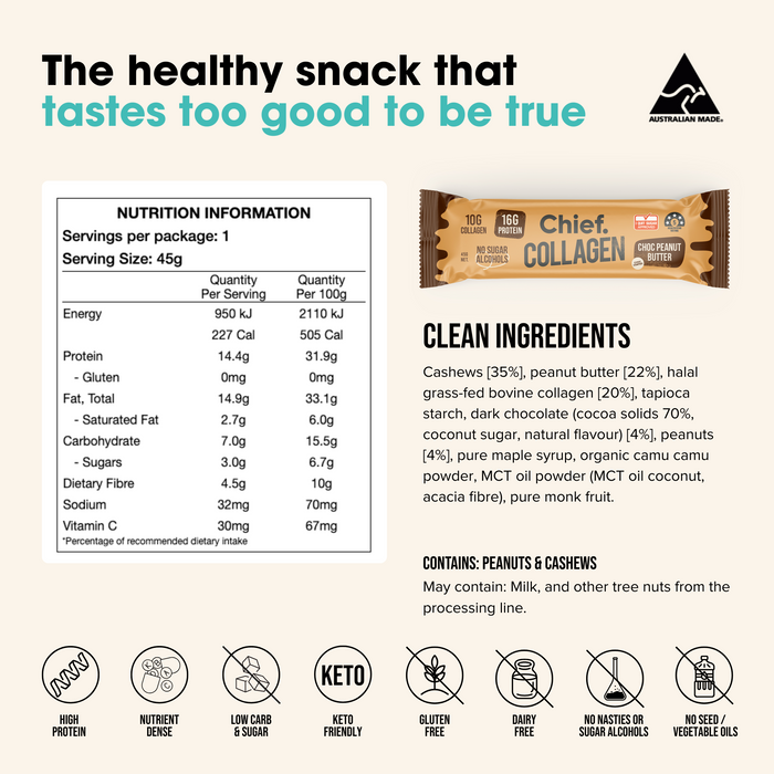 CHIEF COLLAGEN PROTEIN BAR (Box of 12)