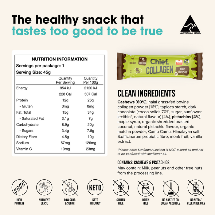 CHIEF COLLAGEN PROTEIN BAR (Box of 12)
