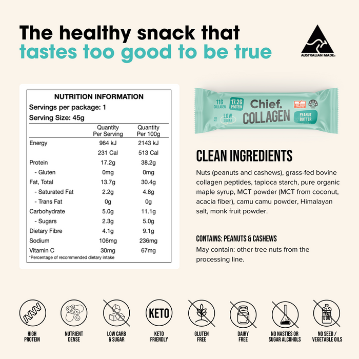 CHIEF COLLAGEN PROTEIN BAR (Box of 12)