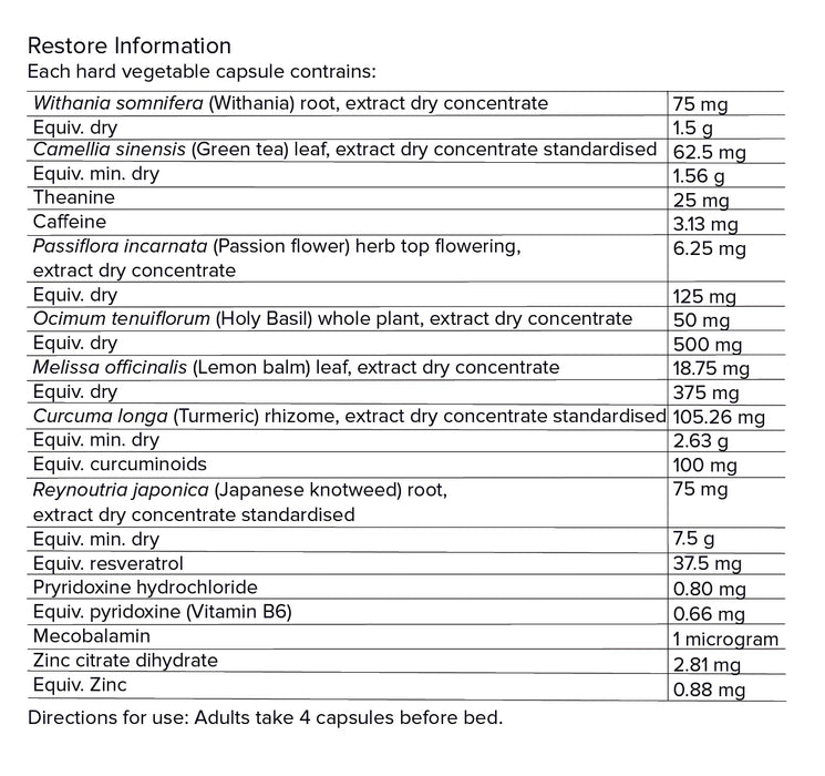 Primabolics Restore - TGA Listed (adrenal/sleep)