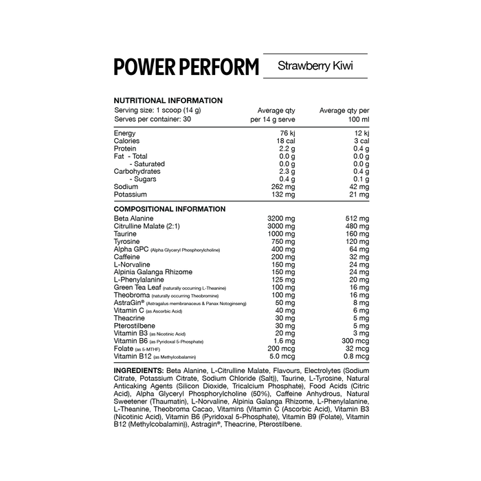 SWITCH Power Perform Pre-Workout - [30 Serves] HASTA Certified