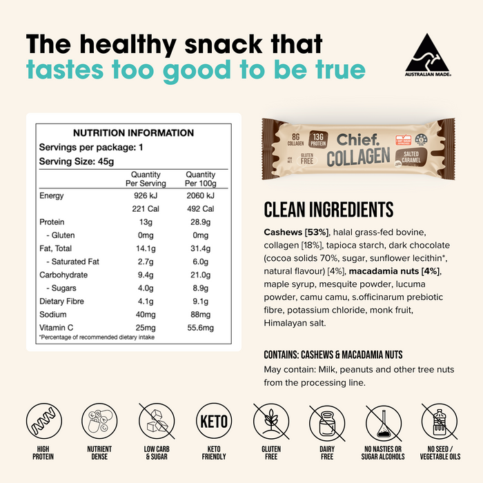 CHIEF COLLAGEN PROTEIN BAR (Box of 12)